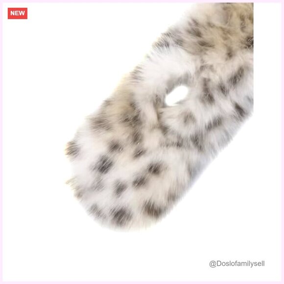 Allegra K Leopard Ribbons Faux Fur Winter Wrap Collar Scarf  Faux Fur Leopard Print Scarf Pull-Through Neck Warmer Winter Accessory